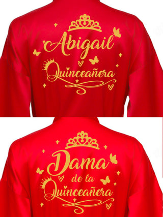 2 Batas quinceanera Red with Gold