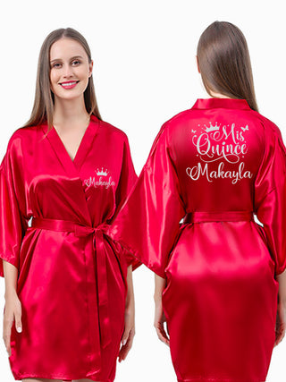 Red with Silver robe for quinceanera