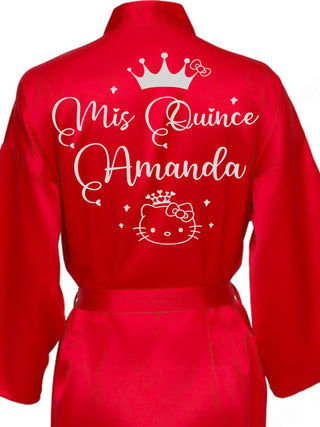 Red with Silver robe for quinceanera