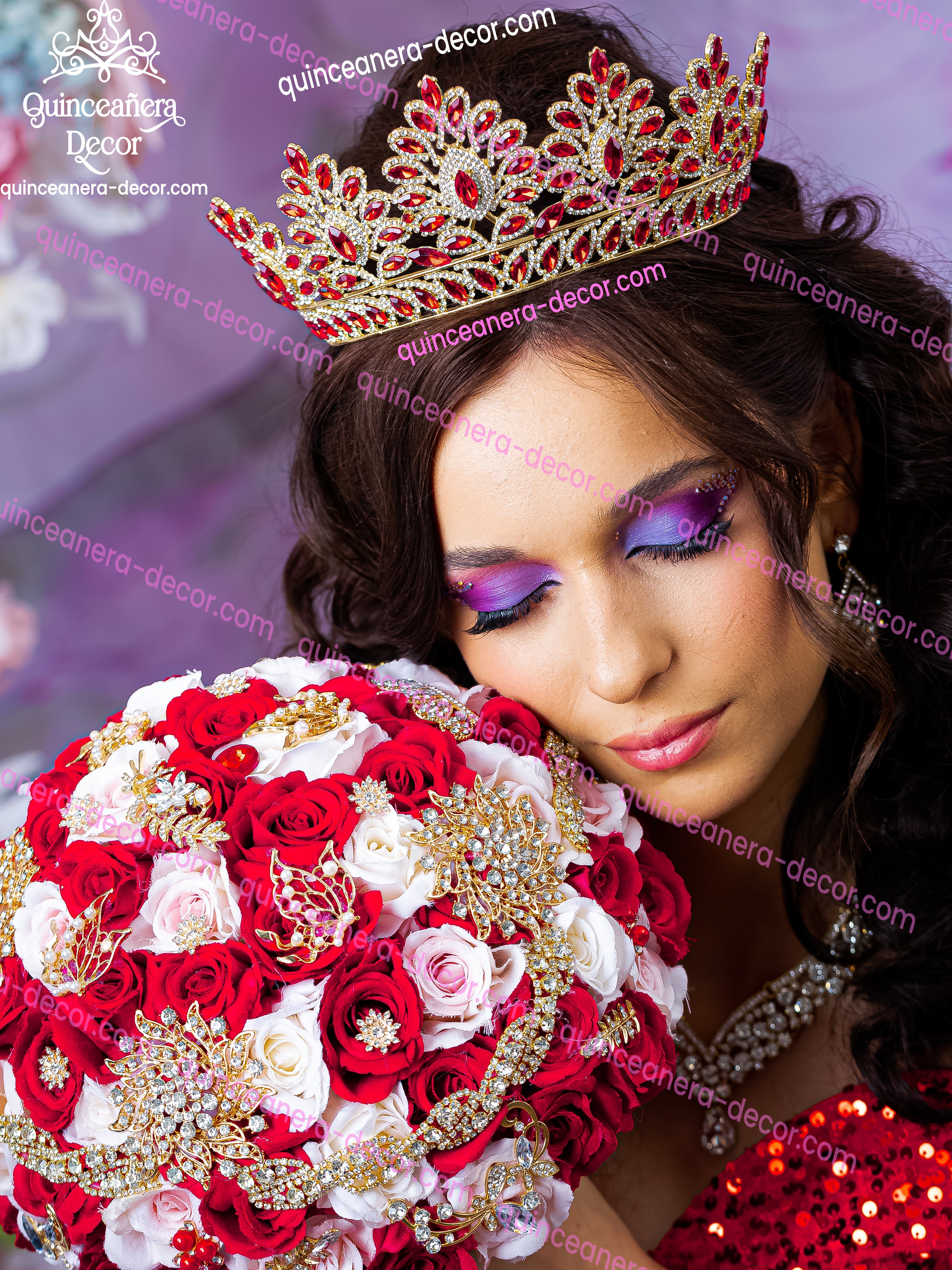 新品❗️未開　Crown  15years OLD Red Quinceanera Crown| Red Sweet 16 Tiara |Red Corona