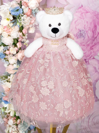 Rose viejo (powdery) last teddy bear for quinceanera