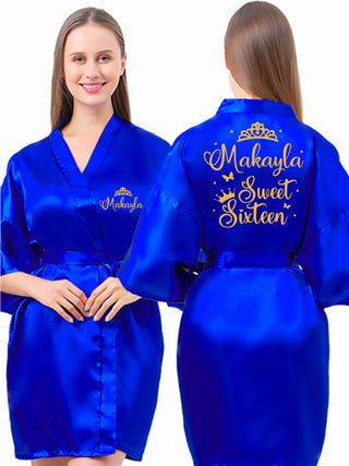 Robe Sweet 16 royal blue with gold