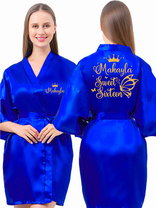 Robe Sweet 16 royal blue with gold