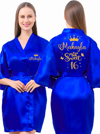 Robe Sweet 16 royal blue with gold