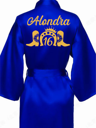 Robe Sweet 16 royal blue with gold