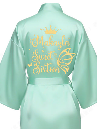 Robe Sweet 16 sage green with gold