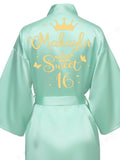 Robe Sweet 16 sage green with gold