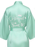 Robe Sweet 16 sage green with silver