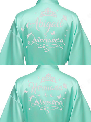 2 Batas quinceanera Sage Green with Silver