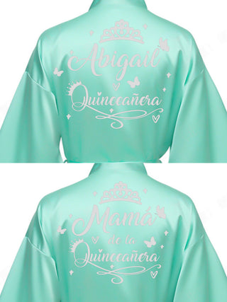 2 Batas quinceanera Sage Green with Silver