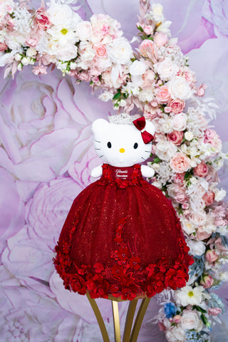 Sangria with silver kitty for quinceanera