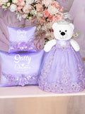 Lilac Quinceanera pillows set and teddy bear