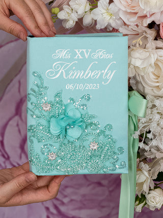 Sage Green silver Quinceanera Bible