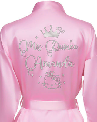 Pink with Silver robe for quinceanera