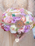 Rose Gold blush floral Quinceanera Bouquet 13 inches