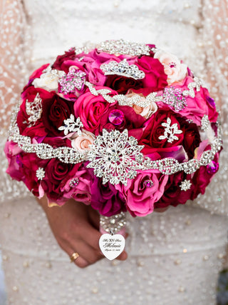 Magenta quinceanera tiara pillow