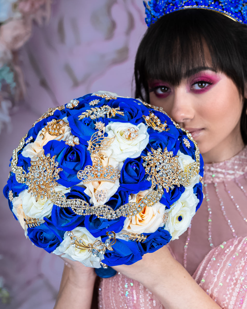 Ramo de quinceañera color royal blue 9 inches / quinceanera-decor