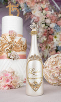 Gold quinceanera bottle